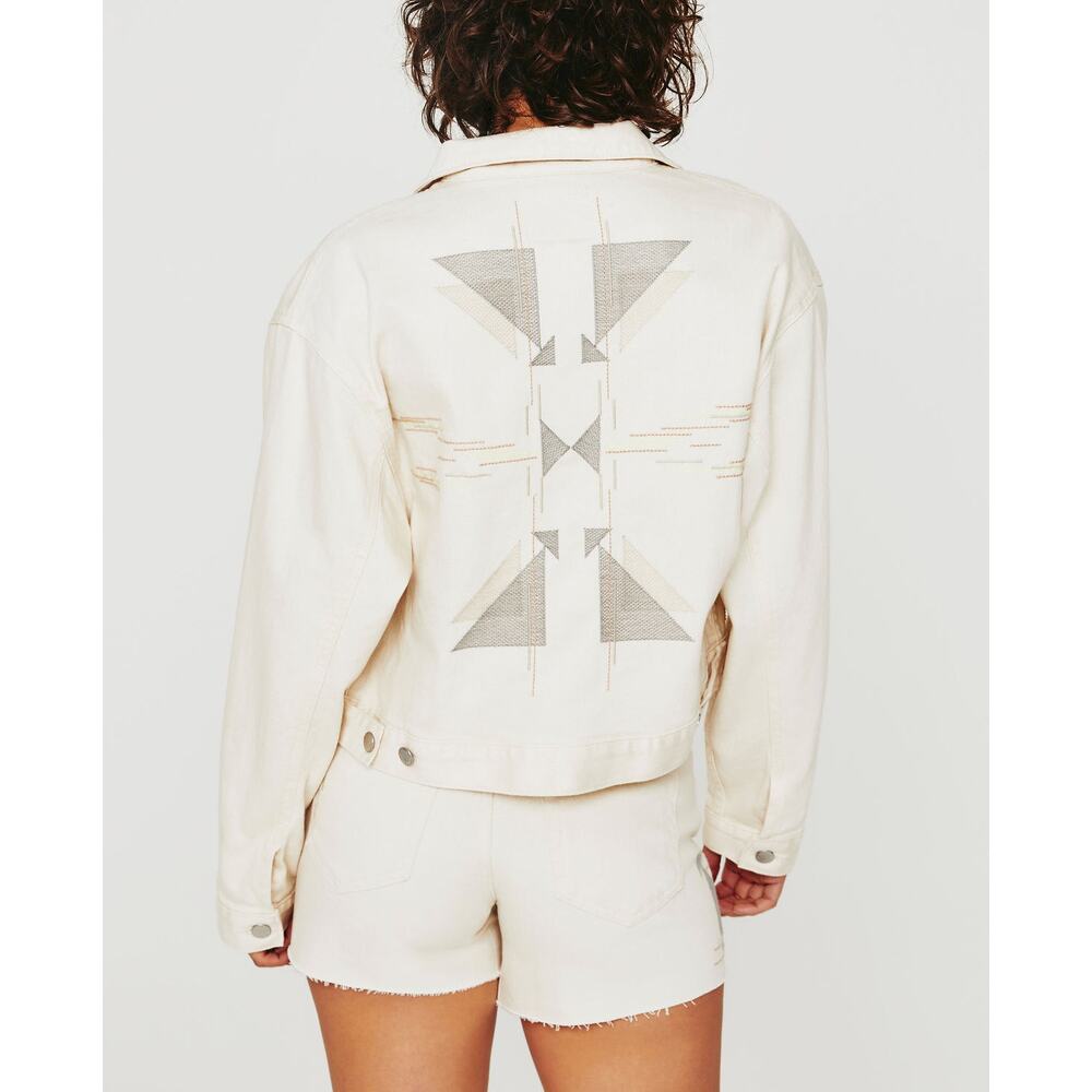 AG Adriano Goldschmied Mirah Cropped Trucker Jacket Embroidered Women’s S